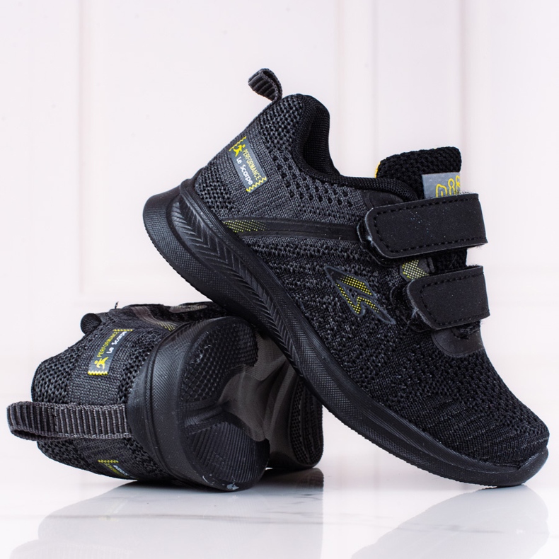 Sneakers da bambino Shelovet in tessuto grigio e nero 1