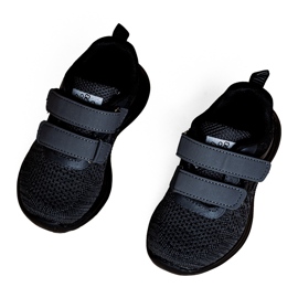 Sneakers da bambino Shelovet in tessuto grigio nero 1