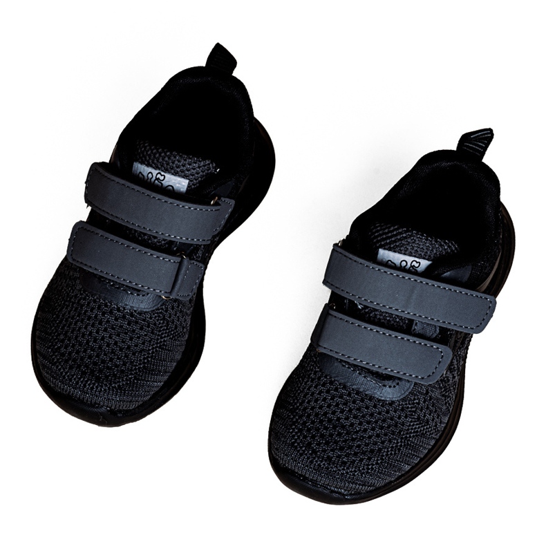 Sneakers da bambino Shelovet in tessuto grigio nero 1