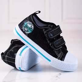 Sneakers da ragazzo Shelovet con velcro nere nero 2