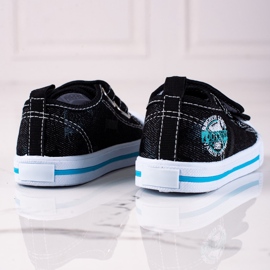 Sneakers da ragazzo Shelovet con velcro nere nero 1