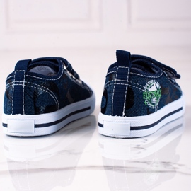Sneakers da ragazzo Shelovet con velcro blu navy 1