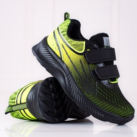 Sneakers da bambino Shelovet con doppio velcro nere e gialle nero giallo 1