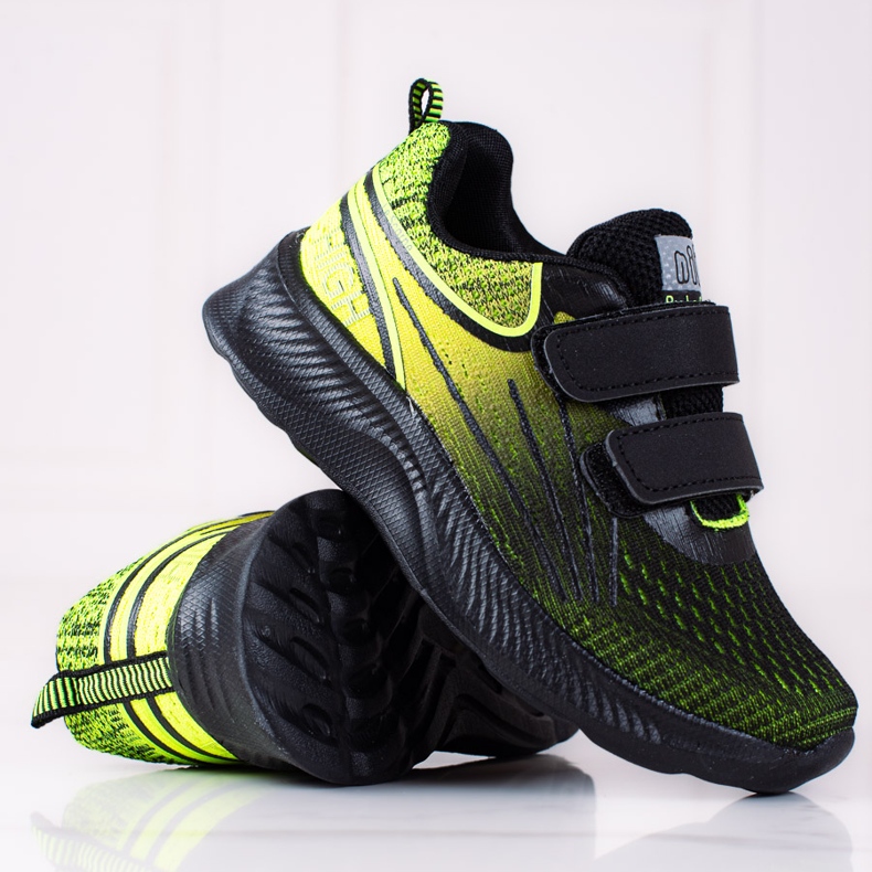 Sneakers da bambino Shelovet con doppio velcro nere e gialle nero giallo 1
