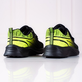Sneakers da bambino Shelovet con doppio velcro nere e gialle nero giallo 2