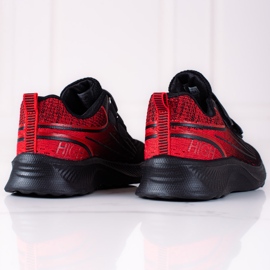 Sneakers da bambino Shelovet con doppio velcro nere e rosse nero rosso 1