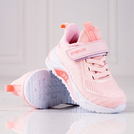 Sneakers da bambina Vico, tessuto su suola spessa rosa 1