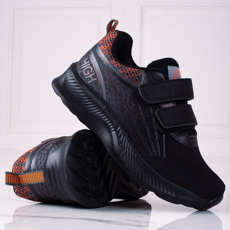 Sneakers da bambino Shelovet con doppio velcro nere nero 1