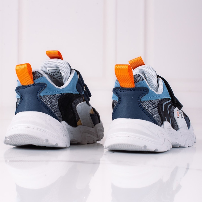 Sneakers da ragazzo Shelovet su una spessa suola grigia blu grigio 2