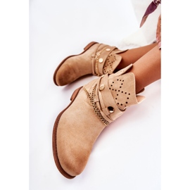WS1 Stivaletti In Pelle Scamosciata Su Un Verine Beige Con Zeppa Nascosta 1