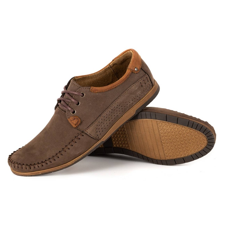 KOMODO Scarpe Mocassini da uomo in pelle 875 marrone 3
