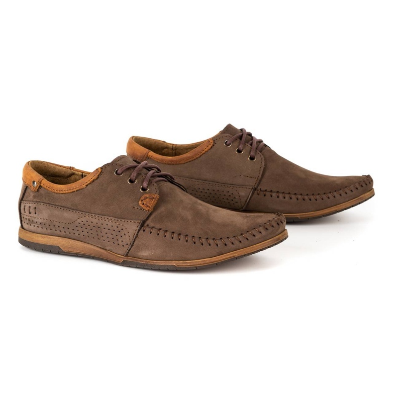 KOMODO Scarpe Mocassini da uomo in pelle 875 marrone 2