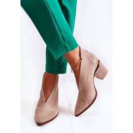 Stivali in pelle con tacco alto Laura Messi Beige chiaro 2344 2