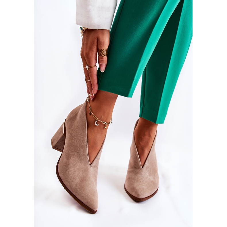 Stivali in pelle con tacco alto Laura Messi Beige chiaro 2344 1