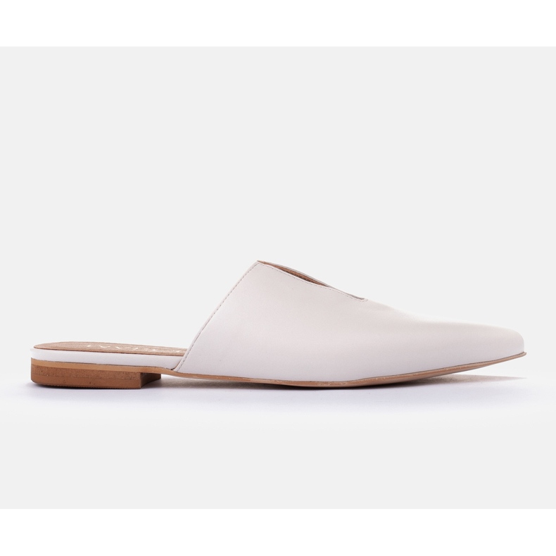 Marco Shoes Ciabatte in pelle con intaglio bianca 1