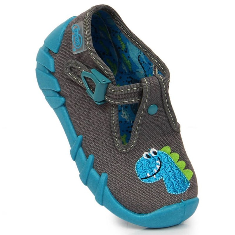 Ciabatte con fibbia con dinosauro Befado Jr BEF2O grigio 1