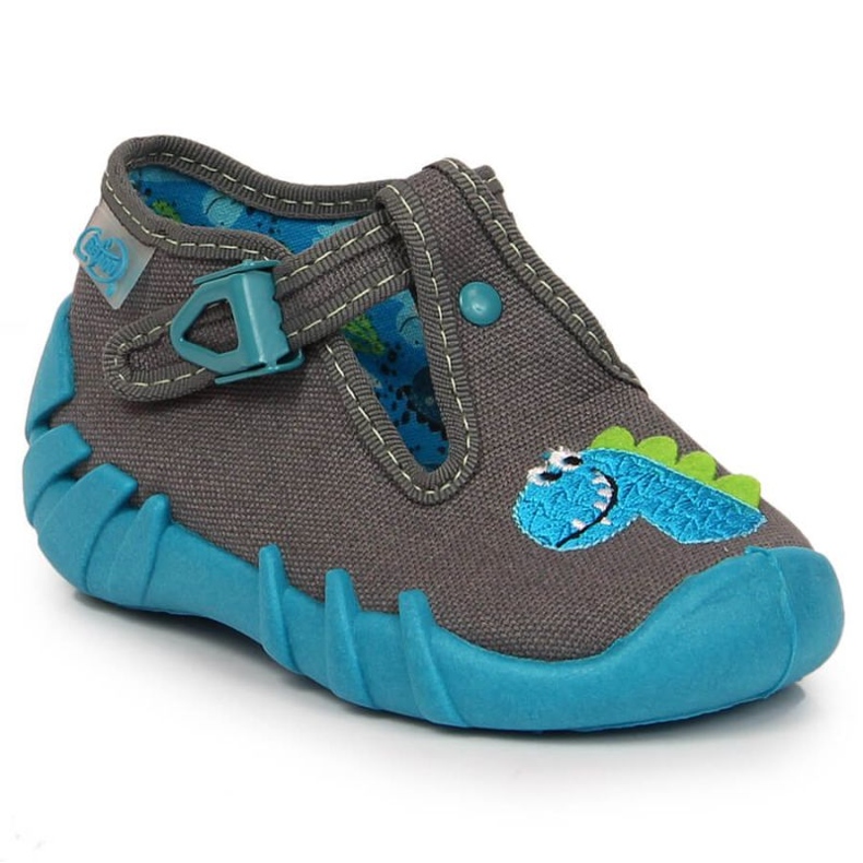Ciabatte con fibbia con dinosauro Befado Jr BEF2O grigio 2