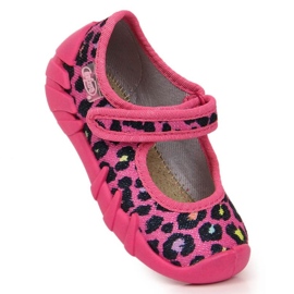 Ciabatte Befado Jr BEF1G con velcro rosa leopardo 1