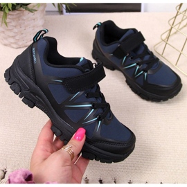 Scarpe da trekking con velcro American Club Jr AM902B blu navy 1