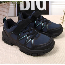 Scarpe da trekking con velcro American Club Jr AM902B blu navy 2