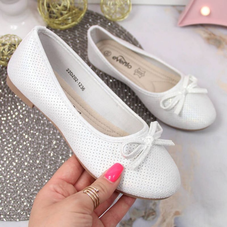 Ballerine con fiocco eVento Jr EVE359B bianco bianca 1