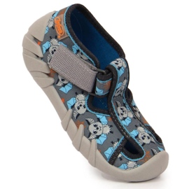 Ciabatte in velcro con pipistrello Befado Jr BEF6A grigio 1