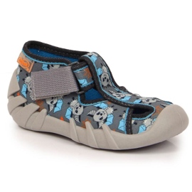 Ciabatte in velcro con pipistrello Befado Jr BEF6A grigio 2
