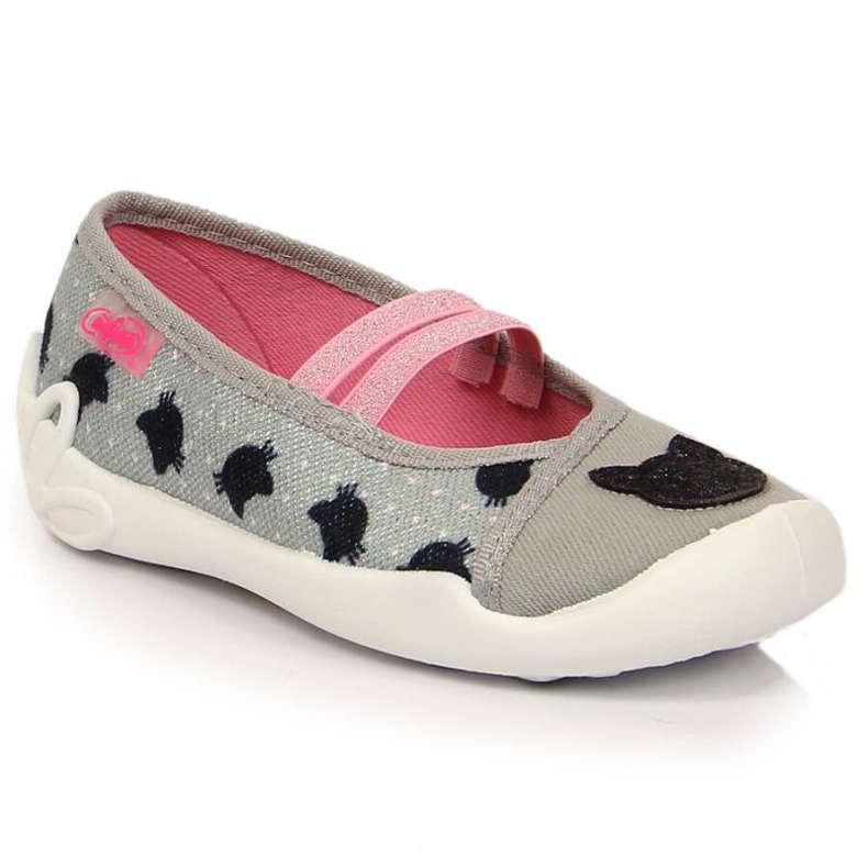 Ciabatte con elastico con gatto slip su Befado Jr BEF4D grigio 2