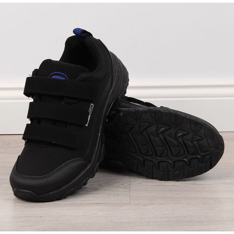 Scarpe da trekking con velcro nere e blu American Club W AM838B nero 1