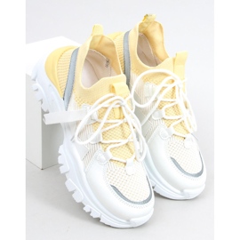 Aditi Calzature sportive gialle a calzino bianca giallo 2