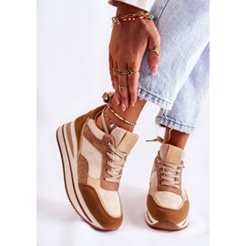 PS1 Scarpe sportive da donna in camoscio Marrone-Beige Elisse 1