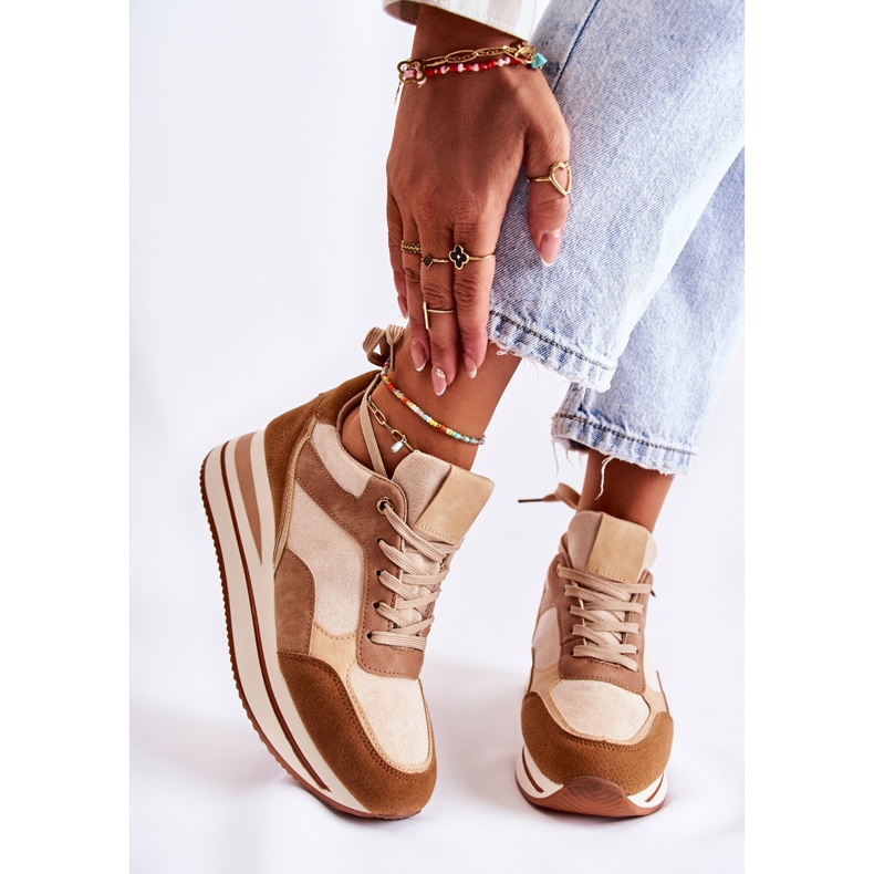 PS1 Scarpe sportive da donna in camoscio Marrone-Beige Elisse 1