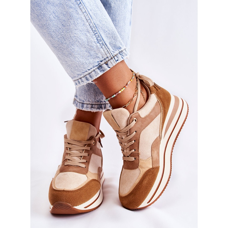 PS1 Scarpe sportive da donna in camoscio Marrone-Beige Elisse 2