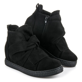 Bella Star Sneakers sportive con zeppa in camoscio nero 1
