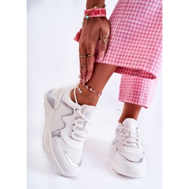PG1 Sneakers alla moda da donna bianche Allie bianca d'argento 1