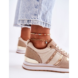 PG1 Scarpe sportive classiche da donna allacciate Beige Elenes 2