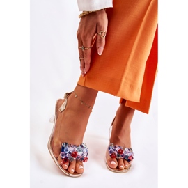 S.Barski Sandali Eleganti Con Cristalli Lanette Dorati multicolore d'oro 1