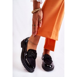 S.Barski Francesine Da Donna Laccate Con Fiocco Nero Laurent 1