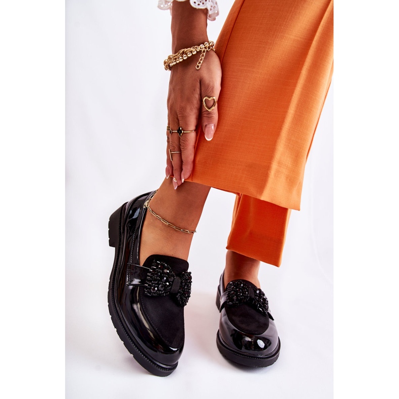S.Barski Francesine Da Donna Laccate Con Fiocco Nero Laurent 1