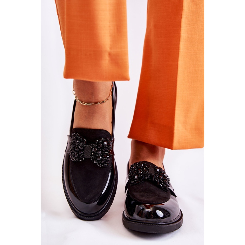 S.Barski Francesine Da Donna Laccate Con Fiocco Nero Laurent 2
