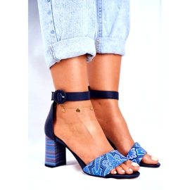 Sandali da donna Maciejka Pelle Blu Navy 04235-17 / 00-5 5