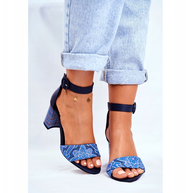 Sandali da donna Maciejka Pelle Blu Navy 04235-17 / 00-5 2