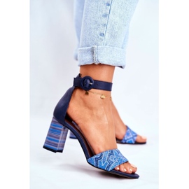 Sandali da donna Maciejka Pelle Blu Navy 04235-17 / 00-5 1