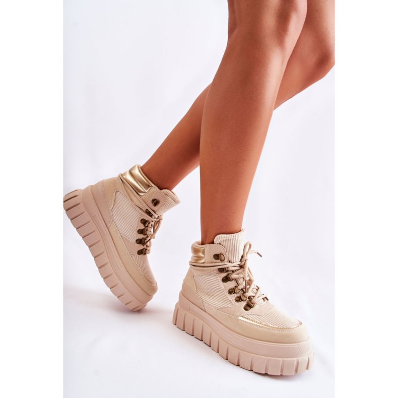 FB3 Stivaletti da donna alla moda beige magnifici 2