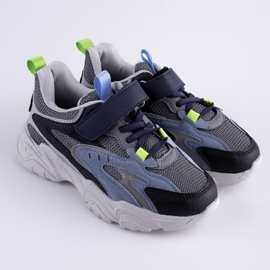 Scarpe da ginnastica per ragazzi Shelovet su una spessa piattaforma blu blu navy multicolore 1