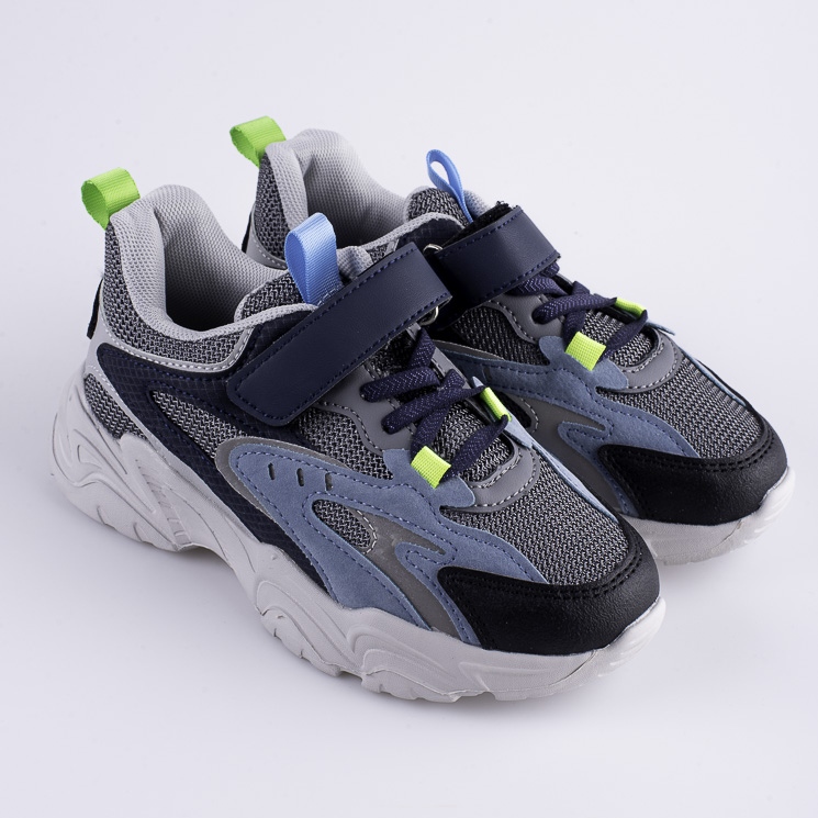 Scarpe da ginnastica per ragazzi Shelovet su una spessa piattaforma blu blu navy multicolore 1