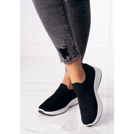 Sneakers Shelovet da donna nere con suola bianca nero 1