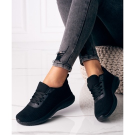 Sneakers nere da donna con lacci Shelovet nero 1