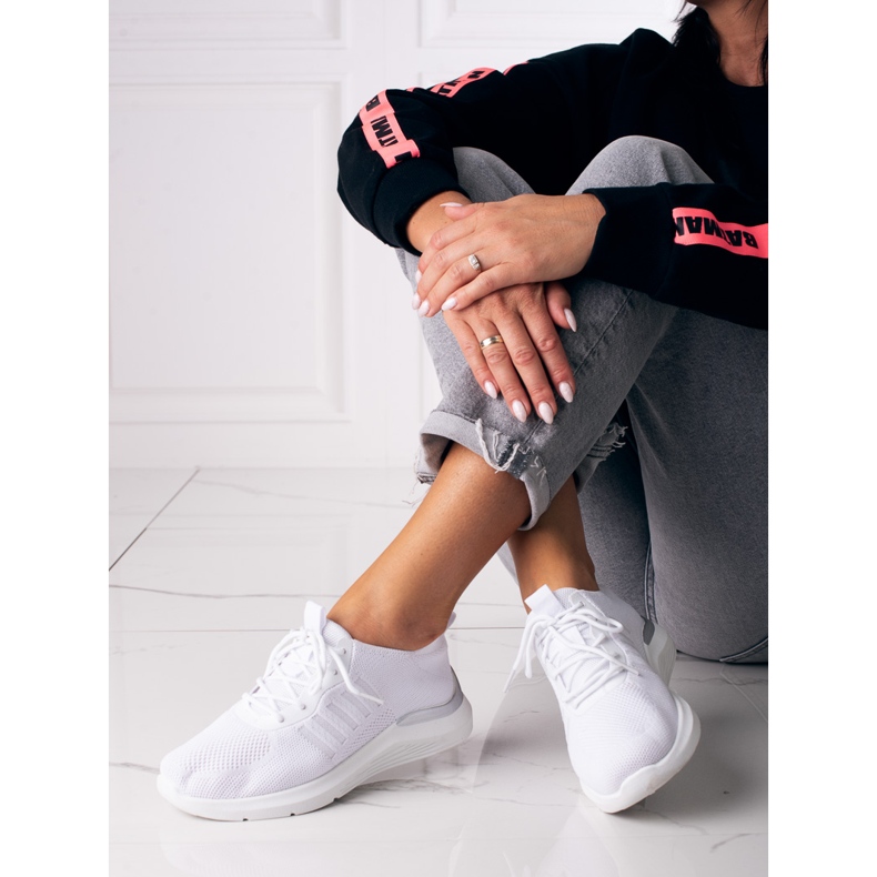 Shelovet scarpe sportive da donna bianche bianco 1