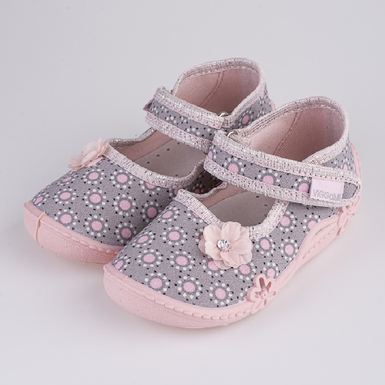 Ciabatte da bambina Viggami Anielka stampate rosa grigio 1